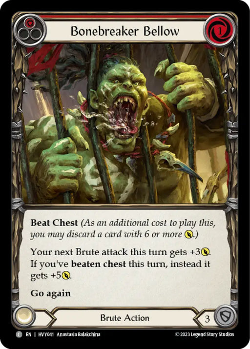 Bonebreaker Bellow (Red) [Heavy Hitters] Rainbow Foil - Flesh And Blood Single