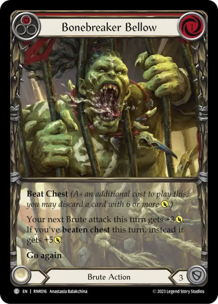 Bonebreaker Bellow (Red) [RNR016] (Rhinar Hero Deck) - Flesh And Blood Single