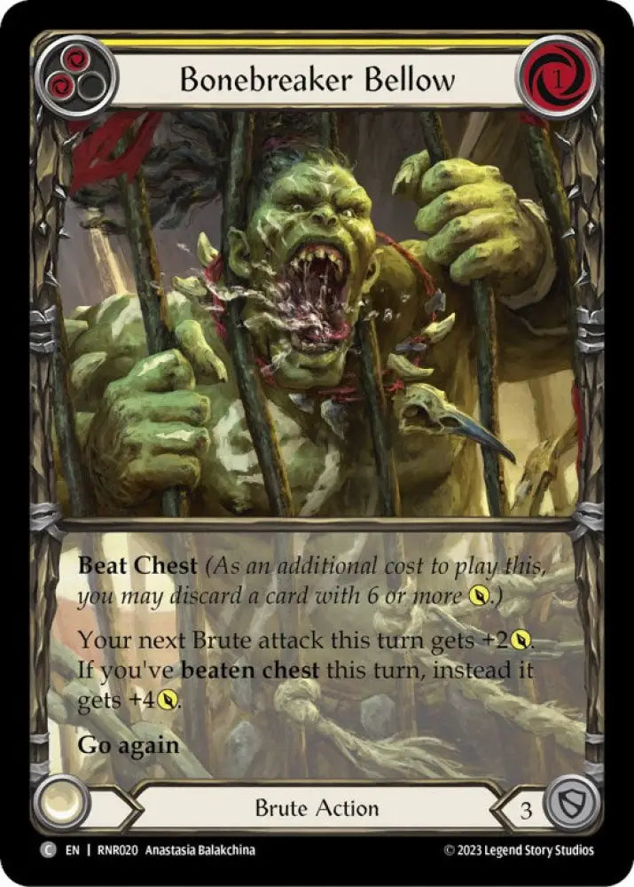 Bonebreaker Bellow (Yellow) [RNR020] (Rhinar Hero Deck) - Flesh And Blood Single