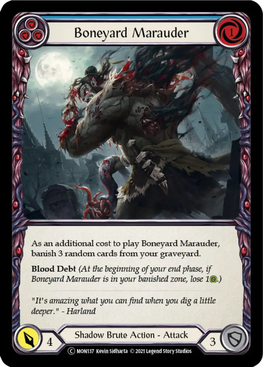 Boneyard Marauder (Blue) [Monarch Unlimited] Unlimited Rainbow Foil - Flesh And Blood Single