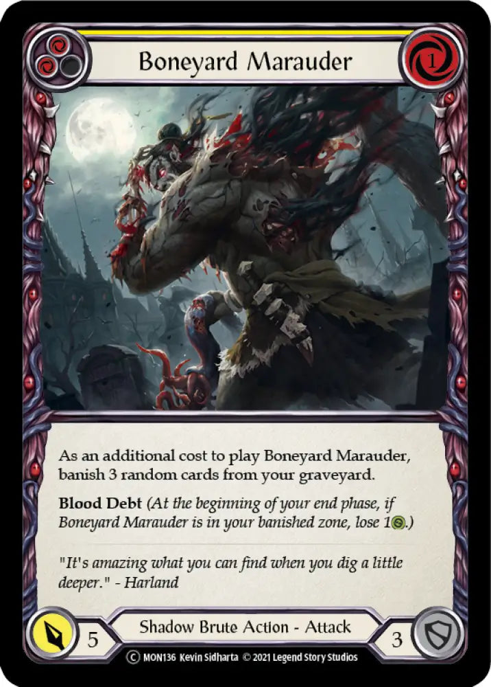 Boneyard Marauder (Yellow) [Monarch Unlimited] Unlimited Normal - Flesh And Blood Single