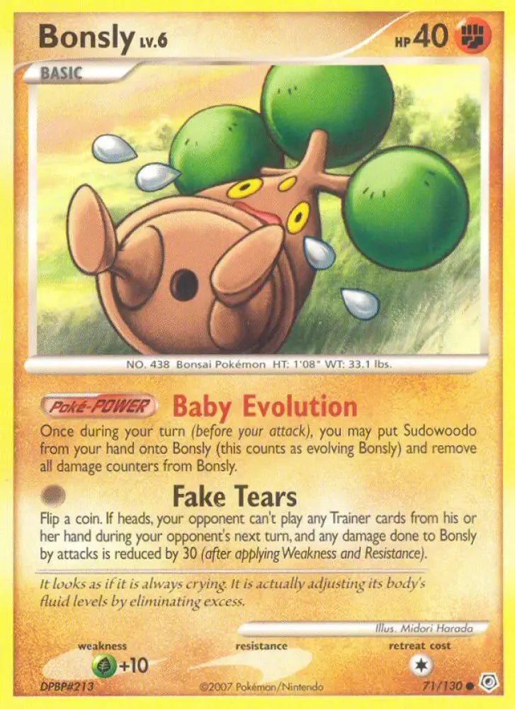 Bonsly (71/130) [Diamond & Pearl: Base Set] - Pokemon Single