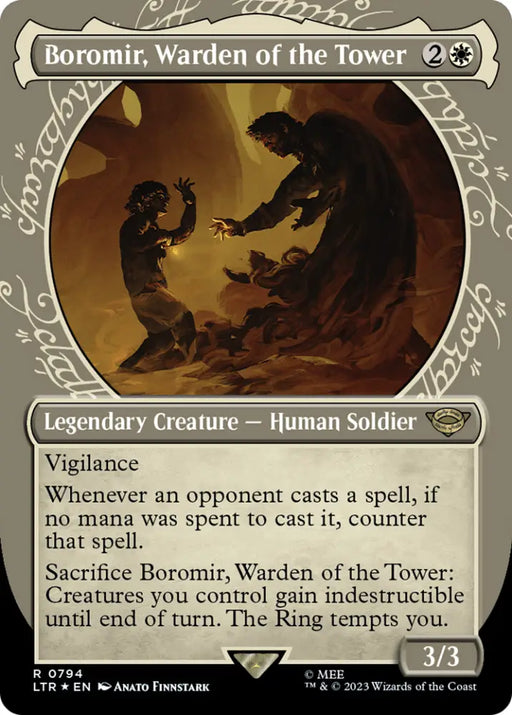 Boromir Warden of the Tower (Showcase) (Surge Foil) [The Lord of the Rings: Tales of Middle-Earth] - MTG Single
