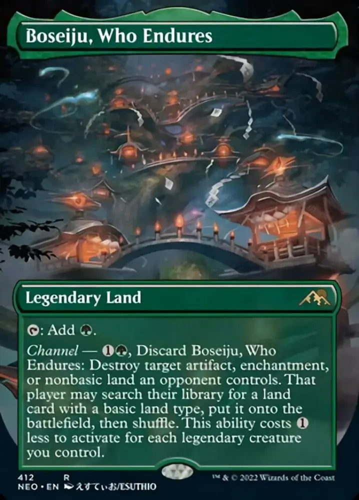 Boseiju Who Endures (Borderless Alternate Art) [Kamigawa: Neon Dynasty] - MTG Single