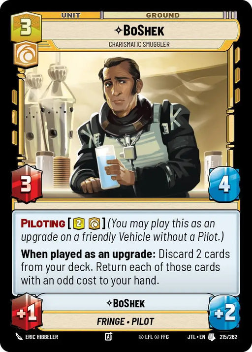 BoShek - Charismatic Smuggler (215/257) [Jump to Lightspeed] - Star Wars: Unlimited Single