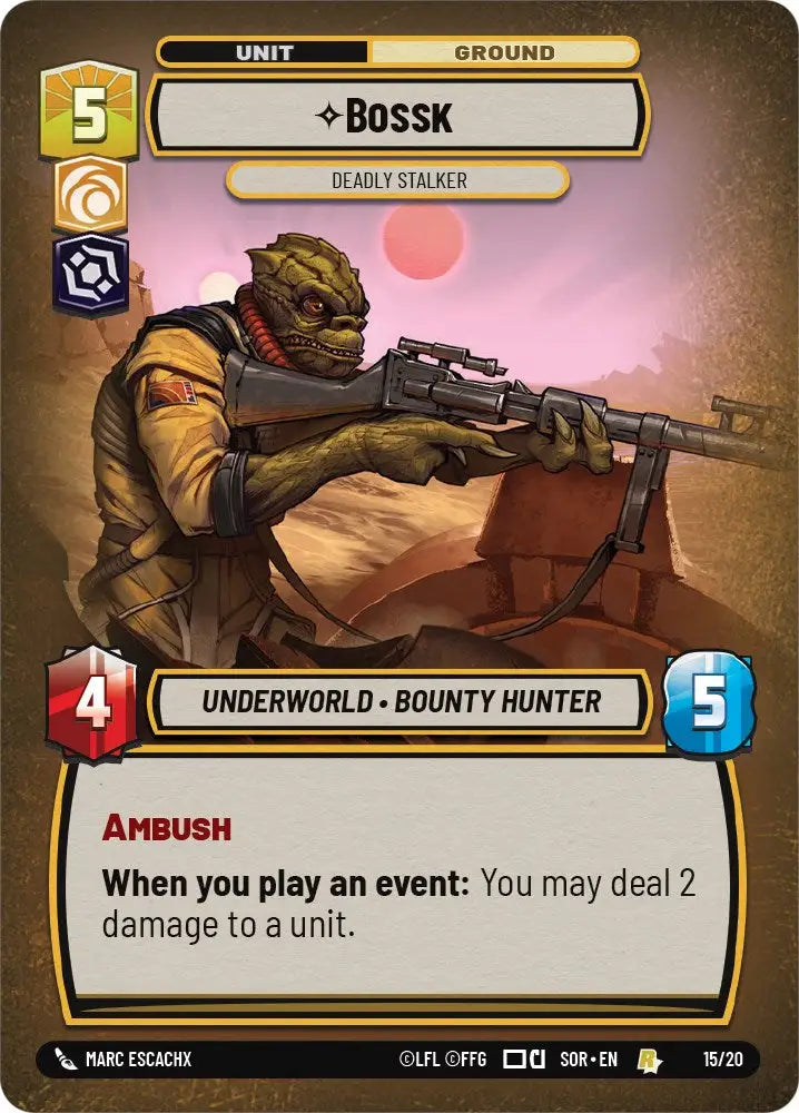 Bossk - Deadly Stalker (15/20) [Spark of Rebellion: Weekly Play] - Star Wars: Unlimited Single