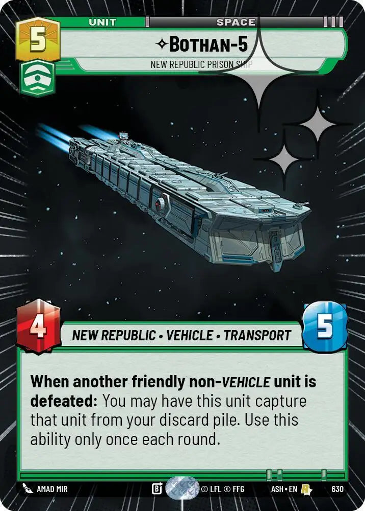 Bothan-5 - New Republic Prison Ship (Hyperspace Foil) (630) [Ashes of the Empire]