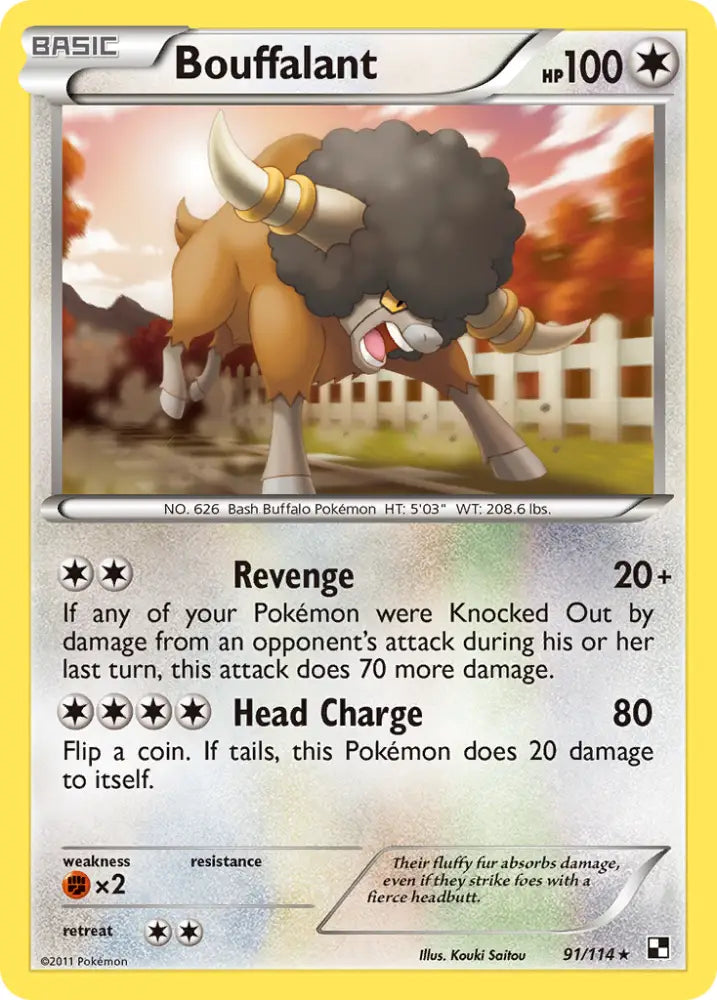 Bouffalant (91/114) [Black & White: Base Set] - Pokemon Single