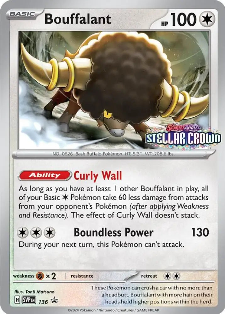 Bouffalant (SVP136) [Scarlet & Violet: Black Star Promos] - Pokemon Single