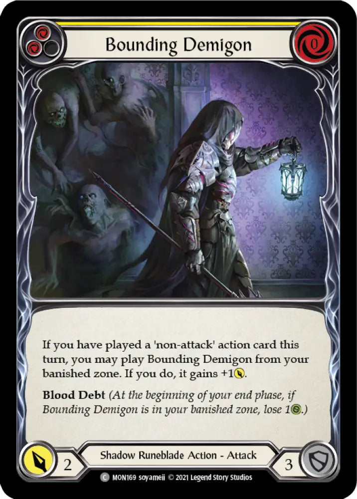 Bounding Demigon (Yellow) [Monarch 1st Edition] 1st Edition Rainbow Foil - Flesh And Blood Single