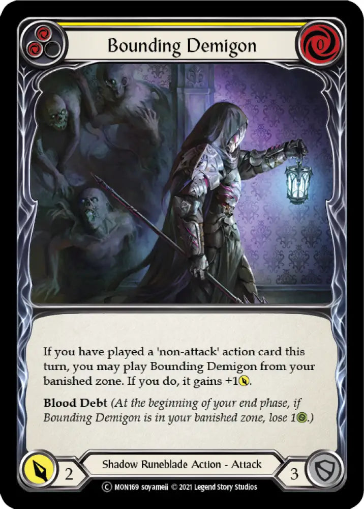 Bounding Demigon (Yellow) [Monarch Unlimited] Unlimited Rainbow Foil - Flesh And Blood Single