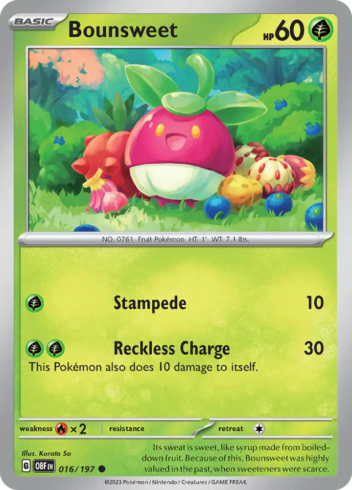 Bounsweet (016/197) [Scarlet & Violet: Obsidian Flames] - Pokemon Single