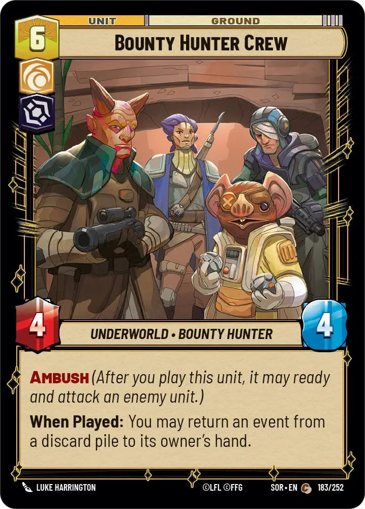 Bounty Hunter Crew (183/252) [Spark of Rebellion] - Star Wars: Unlimited Single