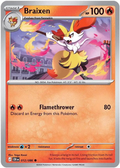 Braixen (012/086) [ME04: Chaos Rising]