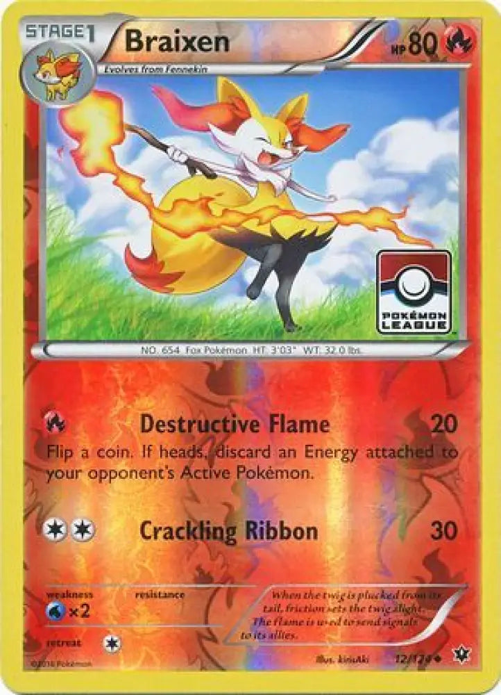 Braixen (12/124) (League Promo) [XY: Fates Collide] - Pokemon Single