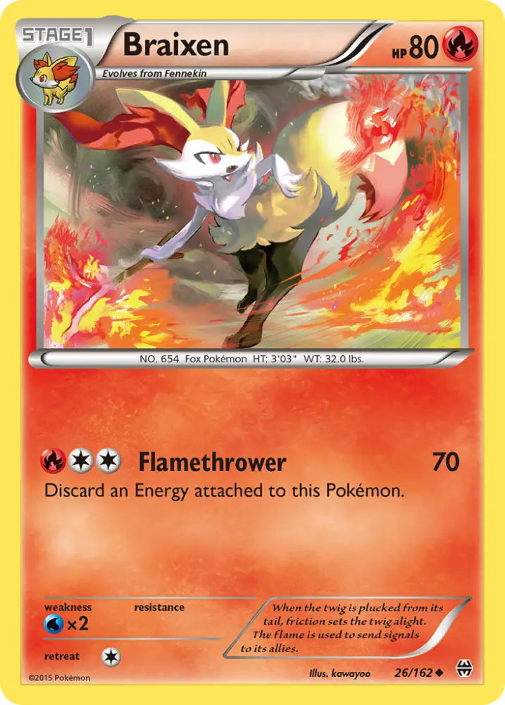 Braixen (26/162) [XY: BREAKthrough] - Pokemon Single