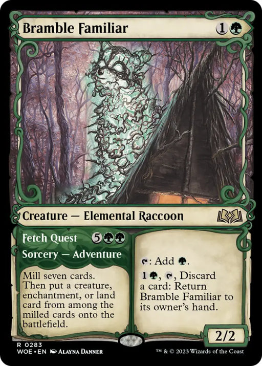Bramble Familiar // Fetch Quest (Showcase) [Wilds of Eldraine] - MTG Single