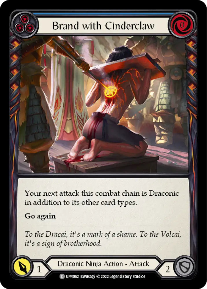 Brand with Cinderclaw (Blue) [Uprising] Rainbow Foil - Flesh And Blood Single