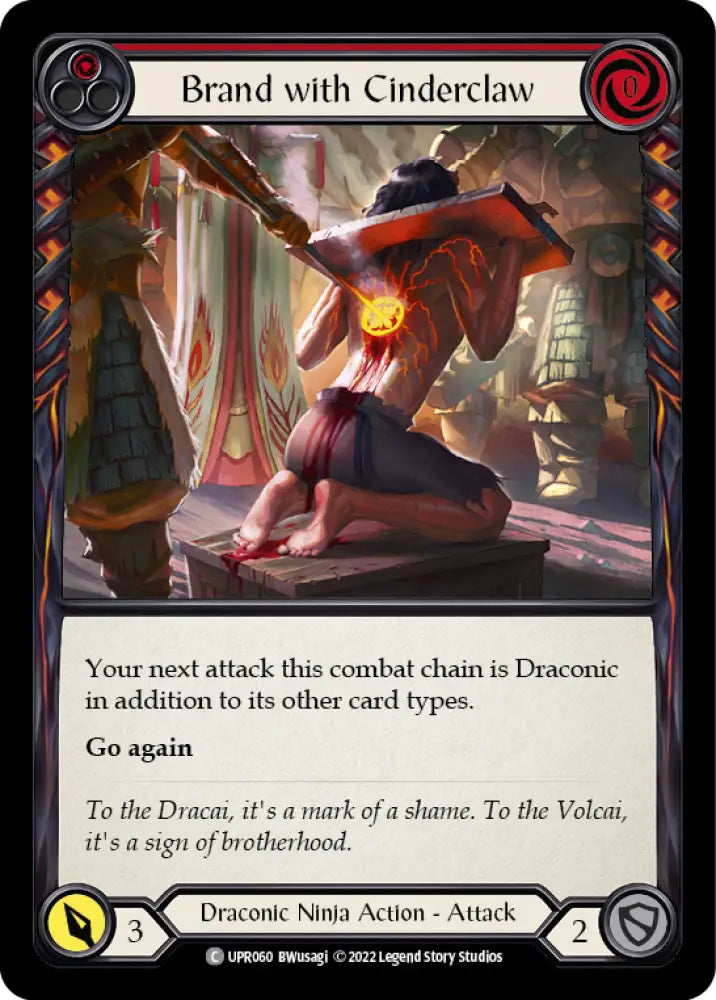 Brand with Cinderclaw (Red) [Uprising] Rainbow Foil - Flesh And Blood Single