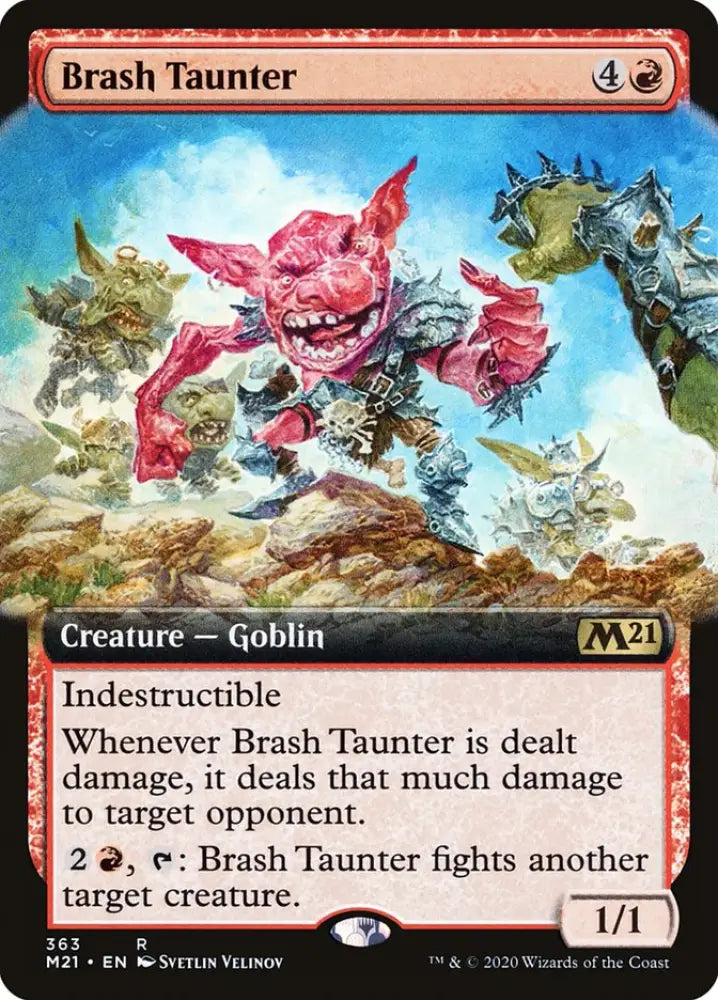 Brash Taunter (Extended Art) [Core Set 2021] - MTG Single
