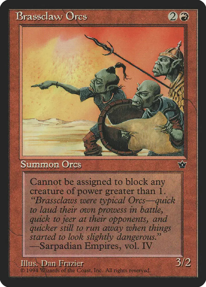 Brassclaw Orcs (Dan Frazier) [Fallen Empires] - MTG Single