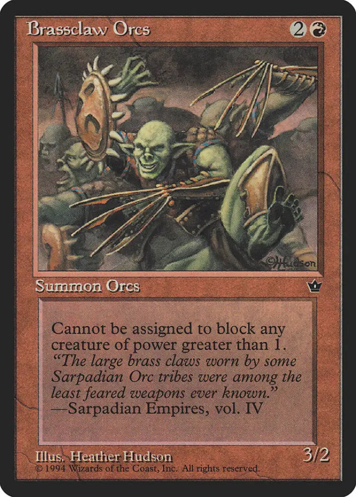 Brassclaw Orcs (Heather Hudson) [Fallen Empires] - MTG Single