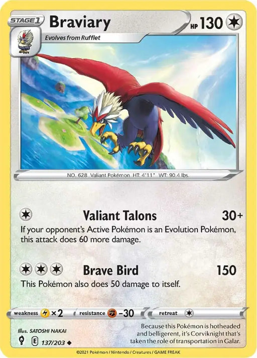 Braviary (137/203) [Sword & Shield: Evolving Skies] - Pokemon Single
