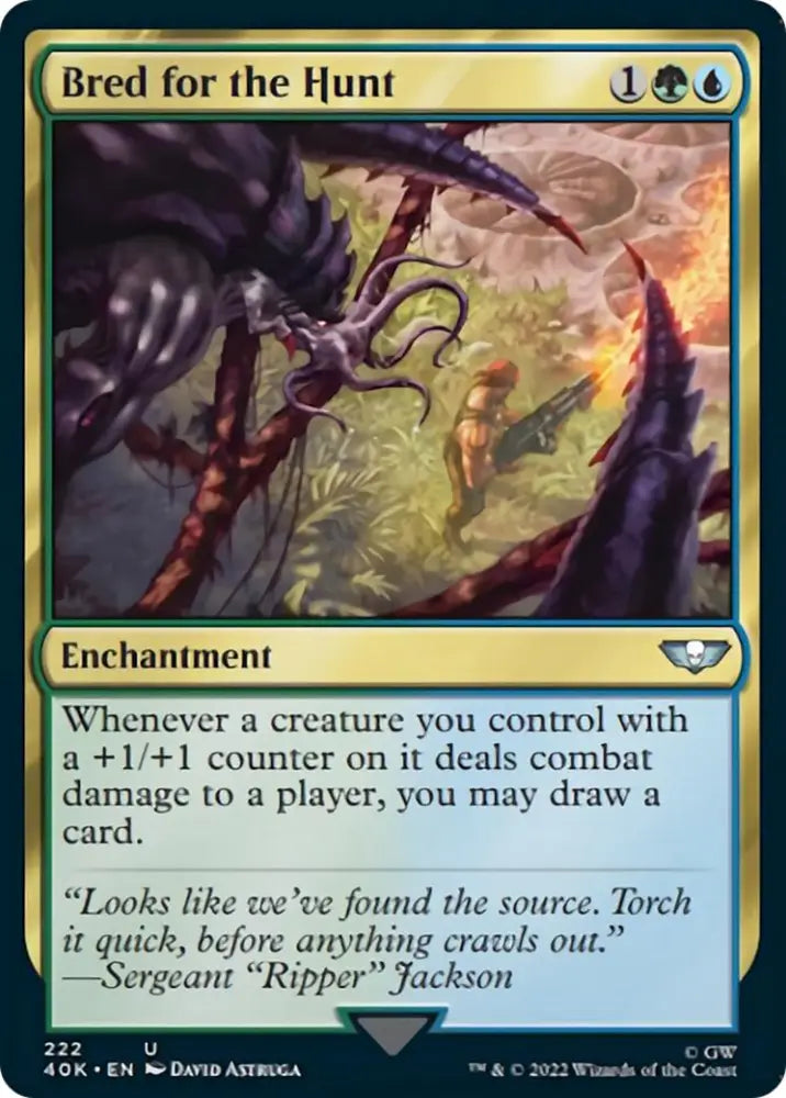 Bred for the Hunt (Surge Foil) [Warhammer 40,000] - MTG Single