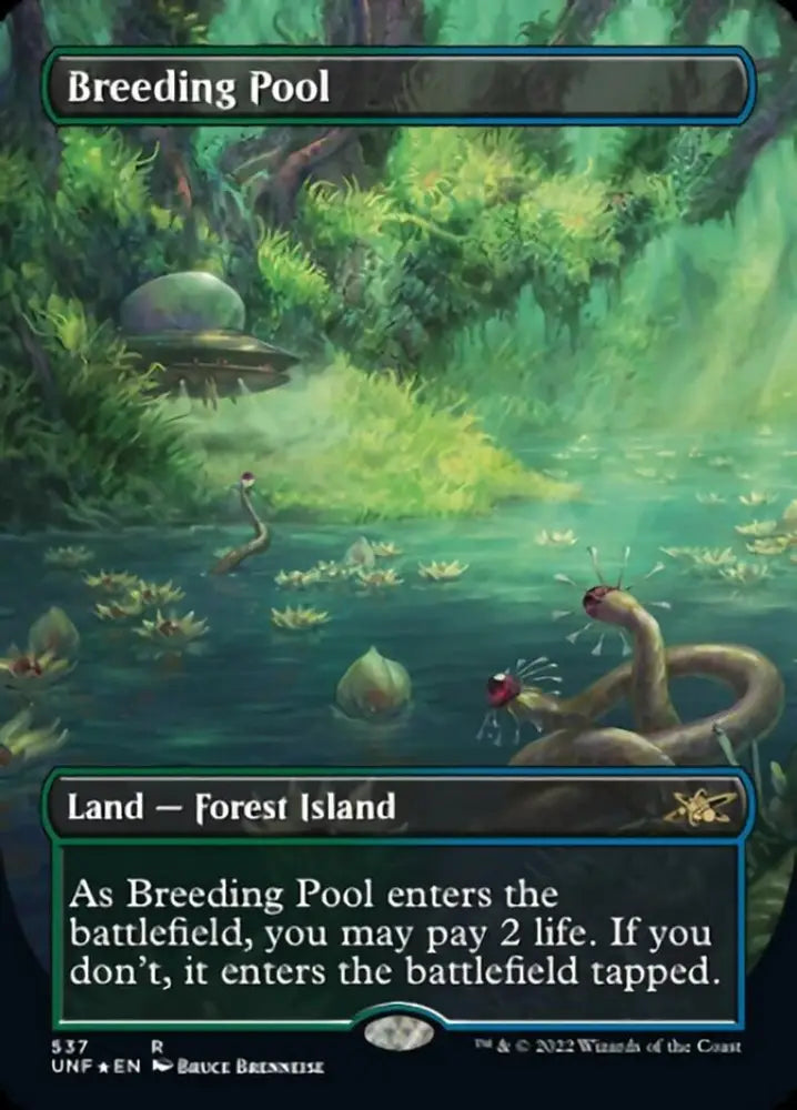 Breeding Pool (Borderless) (Galaxy Foil) [Unfinity] - MTG Single