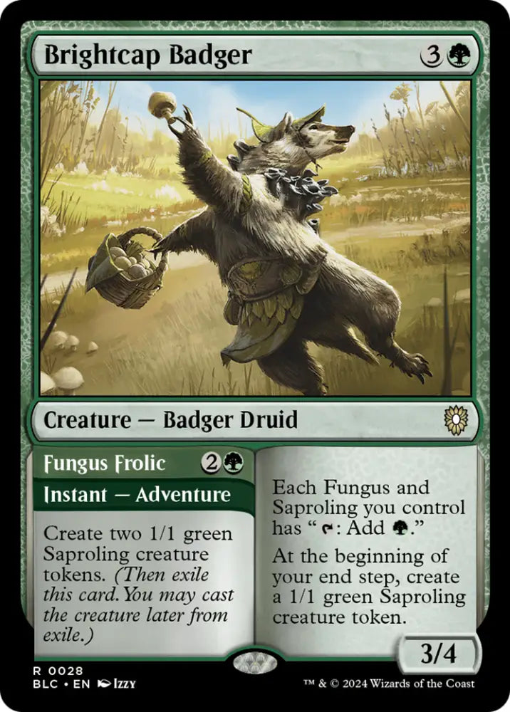 Brightcap Badger // Fungus Frolic [Bloomburrow Commander] - MTG Single