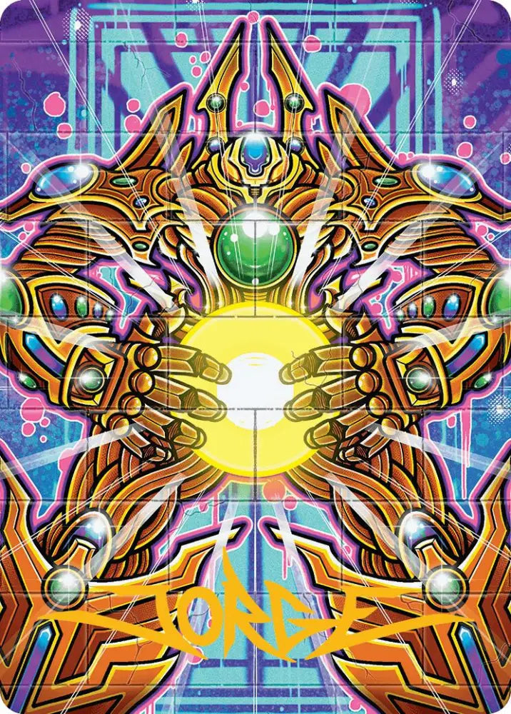 Brightglass Gearhulk Art Card (Gold-Stamped Signature) [Aetherdrift Art Series] - MTG Single