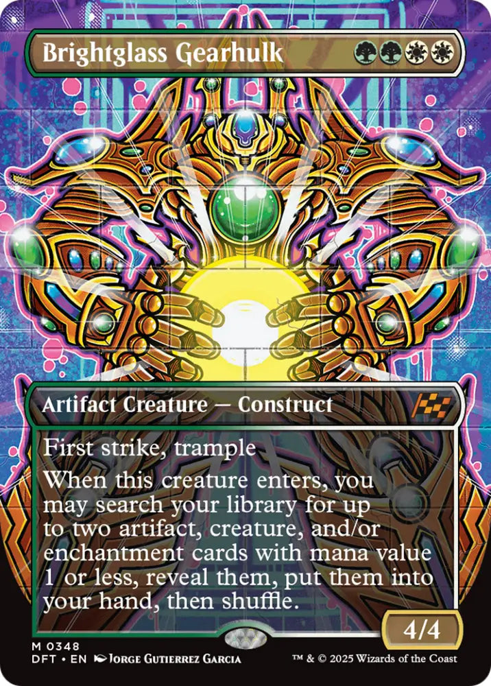 Brightglass Gearhulk (Borderless) [Aetherdrift] - MTG Single