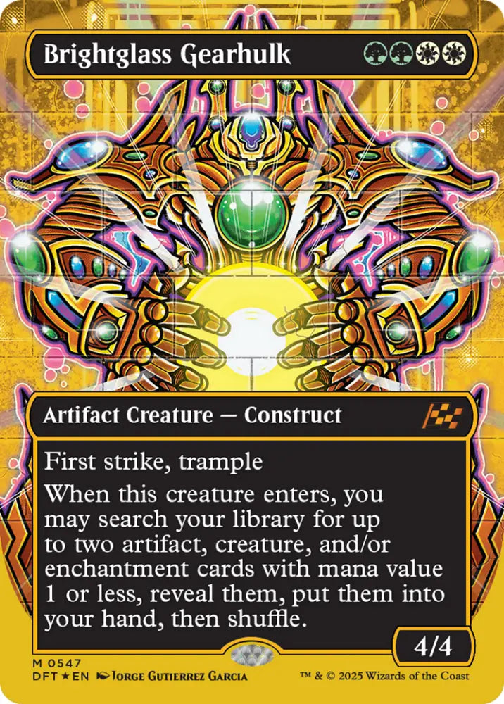 Brightglass Gearhulk (Borderless) (First-Place Foil) [Aetherdrift] - MTG Single