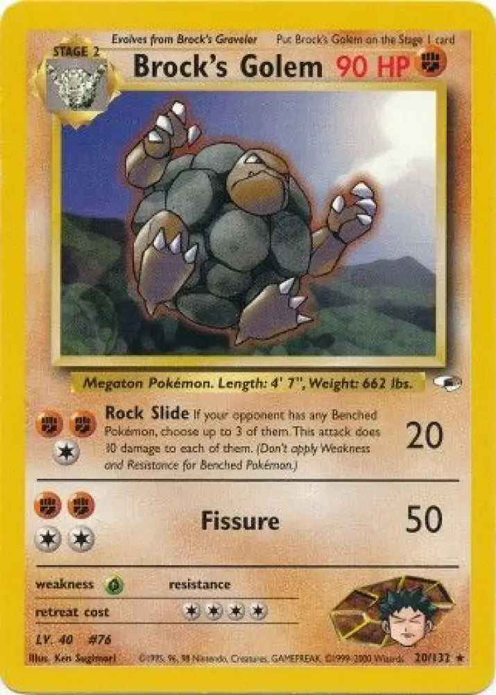 Brock’s Golem (20/132) [Gym Heroes Unlimited] - Pokemon Single