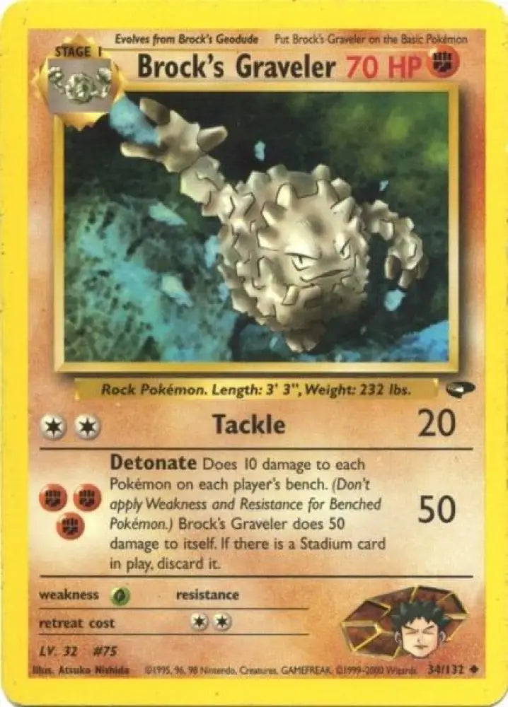 Brock’s Graveler (34/132) [Gym Challenge Unlimited] - Pokemon Single