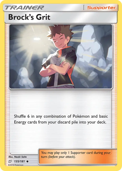 Brock’s Grit (135/181) [Sun & Moon: Team Up] - Pokemon Single