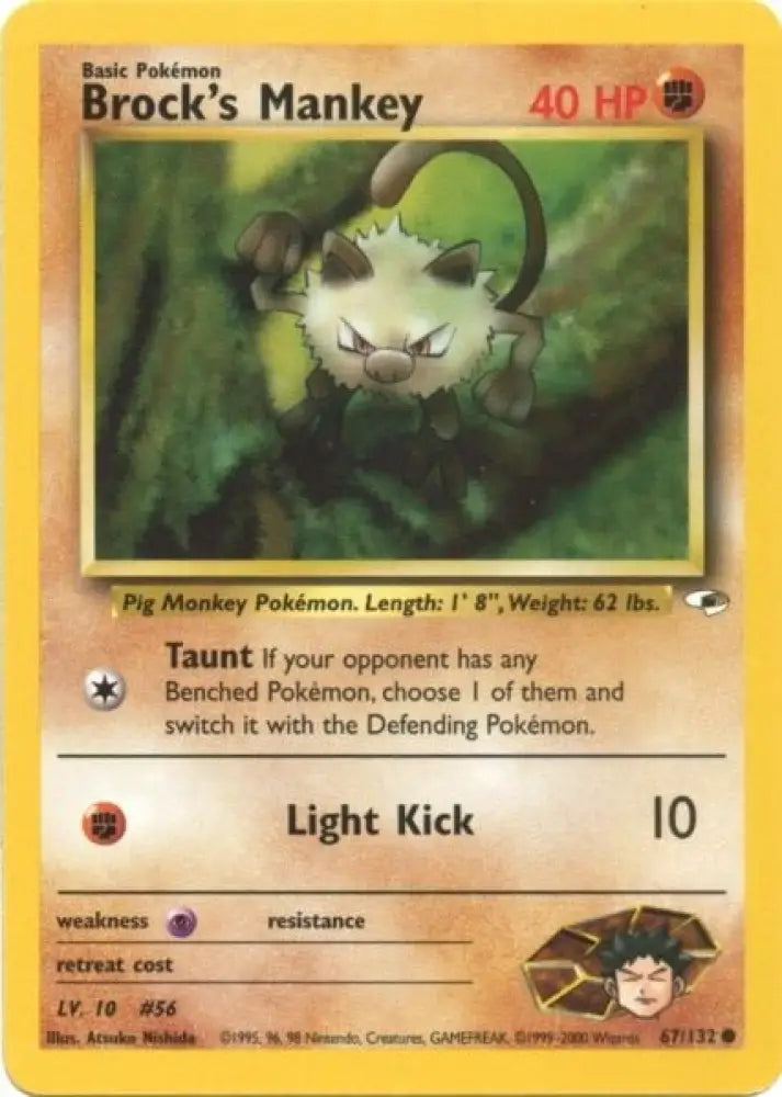Brock’s Mankey (67/132) [Gym Heroes Unlimited] - Pokemon Single