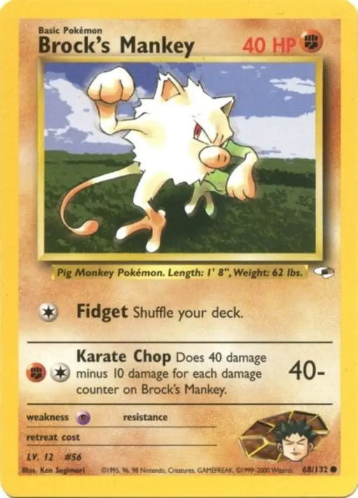 Brock’s Mankey (68/132) [Gym Heroes Unlimited] - Pokemon Single