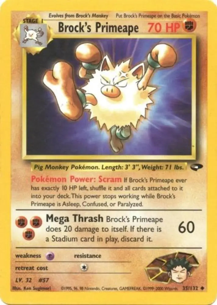 Brock’s Primeape (35/132) [Gym Challenge Unlimited] - Pokemon Single