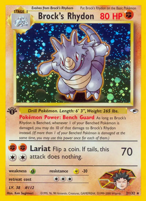 Brock’s Rhydon (2/132) [Gym Heroes 1st Edition] - Pokemon Single