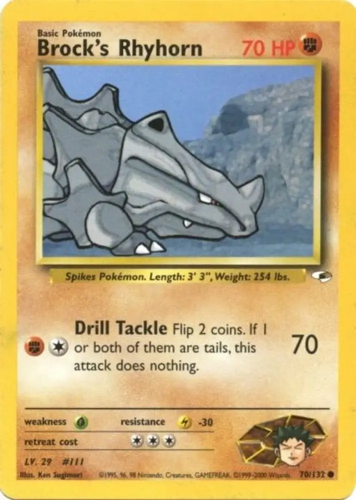 Brock’s Rhyhorn (70/132) [Gym Heroes Unlimited] - Pokemon Single