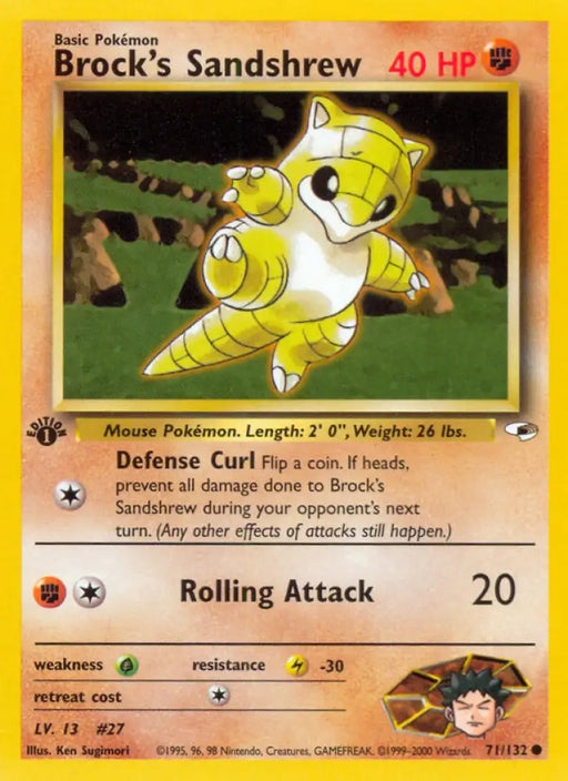Brock’s Sandshrew (71/132) [Gym Heroes 1st Edition] - Pokemon Single