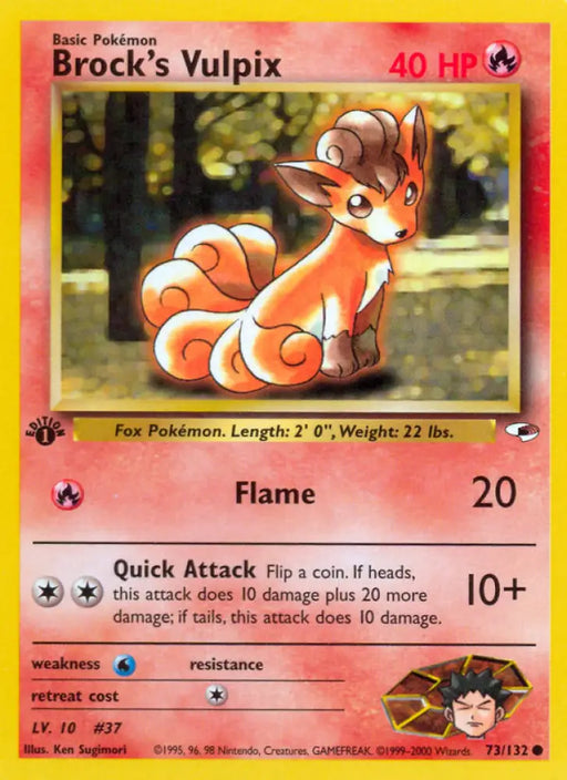 Brock’s Vulpix (73/132) [Gym Heroes 1st Edition] - Pokemon Single