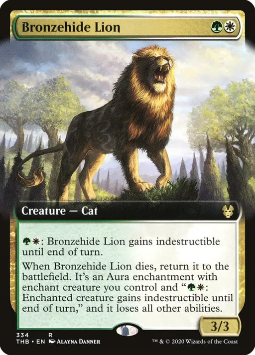 Bronzehide Lion (Extended Art) [Theros Beyond Death] - MTG Single