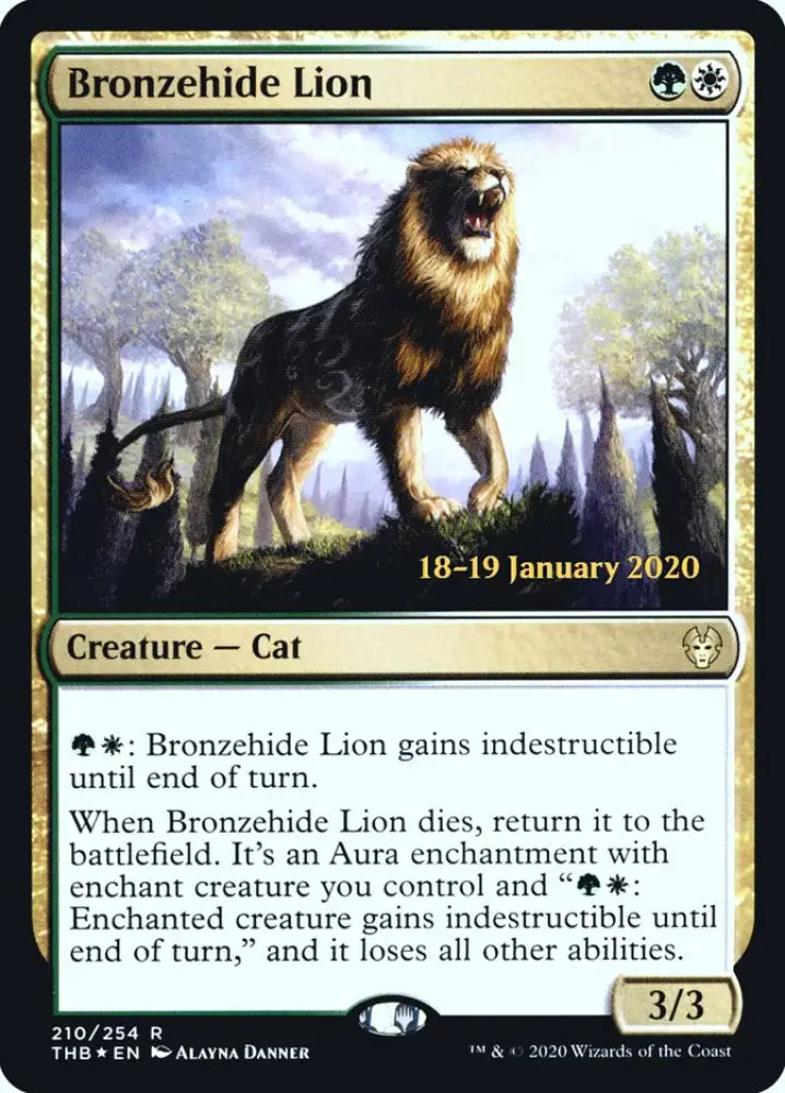 Bronzehide Lion [Theros Beyond Death Prerelease Promos] - MTG Single