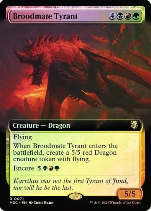 Broodmate Tyrant (Extended Art) (Ripple Foil) [Modern Horizons 3 Commander] - MTG Single