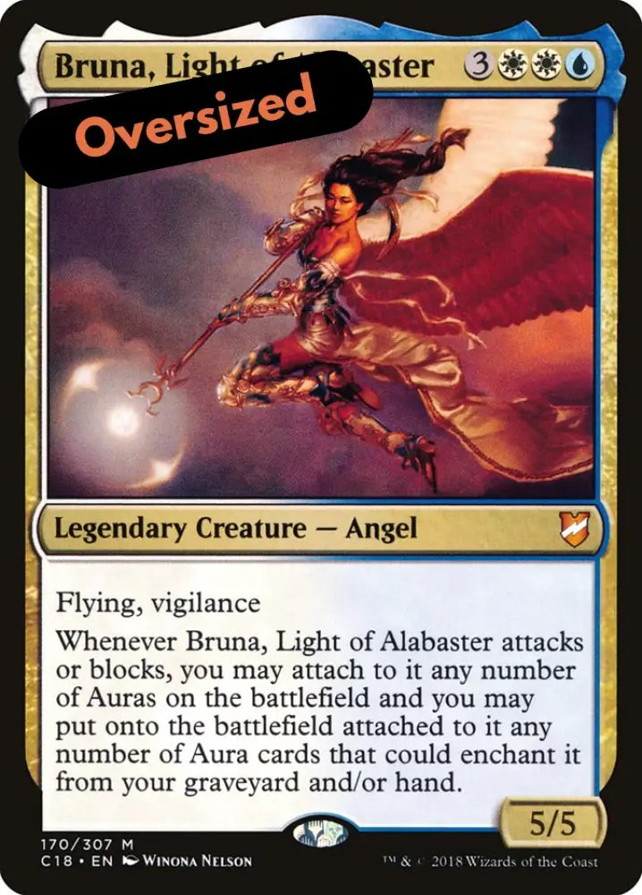 Bruna Light of Alabaster (Oversized) [Commander 2018 Oversized] - MTG Single