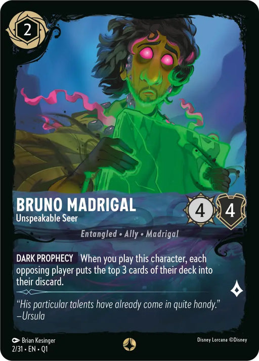 Bruno Madrigal - Unspeakable Seer (2/31) [Illumineer’s Quest: Deep Trouble] - Lorcana Single