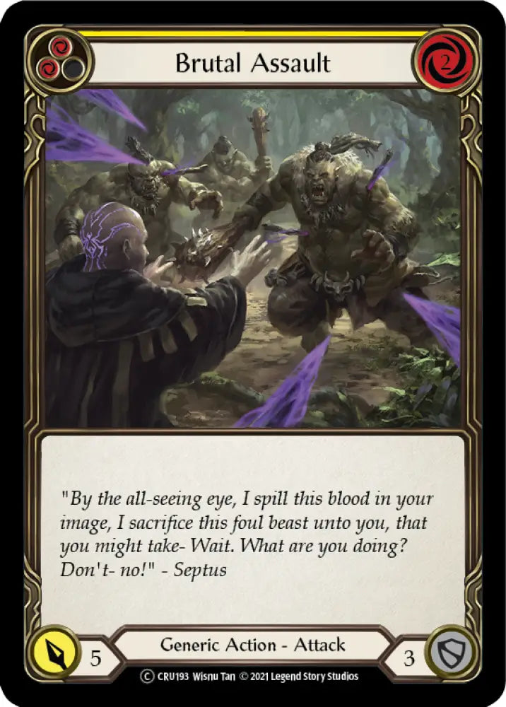 Brutal Assault (Yellow) [Crucible of War Unlimited] Unlimited Rainbow Foil - Flesh And Blood Single