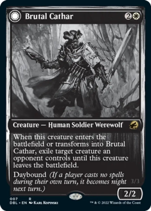 Brutal Cathar // Moonrage Brute [Innistrad: Double Feature] - MTG Single
